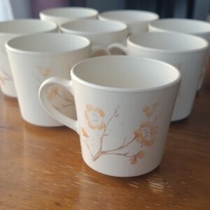 Corning Floral Cream Mug Set Of 8
